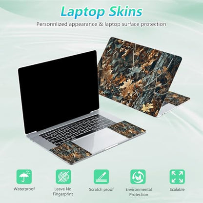 Laptop Skin Sticker Decal 12"-15.6" Universal Laptop/Notebook/Netbook Vinyl - Waterproof Scratch Resistant,Fits HP Dell Lenovo MacBook,2 Free Wrist Pads,Easy Apply & Remove,Autumn Leaf - color: Autumn Leaf