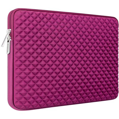 RAINYEAR 11 Inch Laptop Sleeve Shockproof Diamond Foam Case, Rose Red | Protective Soft Fluffy Lining Carrying Bag Case Compatible with 11.6'' MacBook Air 13” MacBook Neo A18, 11" Computer Notebook - color: Rose Red, size: 11"-11.6"