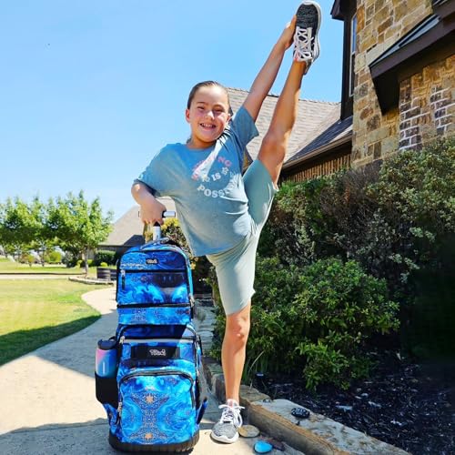 Tilami Rolling Backpack 19 inch with Lunch Bag Wheeled Laptop Backpack (Blue Wave) - color: Blue Wave