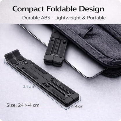 Foldable Tablet Stand, Non-Slip 6-Level Adjustable Laptop Stand Compatible with All Computers and Laptops, (Black) - color: Black