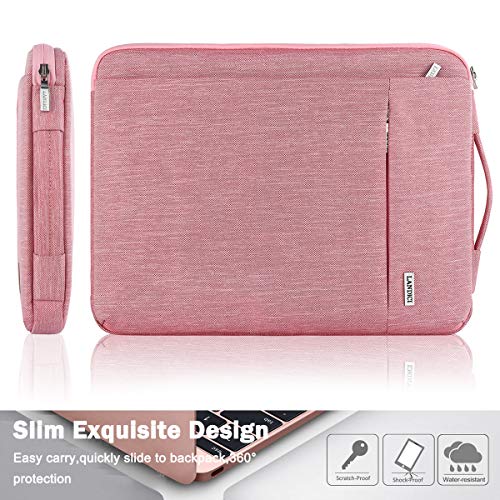 LANDICI 360°Protective Laptop Sleeve 15.6 Inch for MacBook Pro 16 M2/M1, MacBook Air 15,Computer Cover Bag,15-16" HP Dell Asus Lenovo Laptop, Pink - color: Pink, size: 15-16 Inch