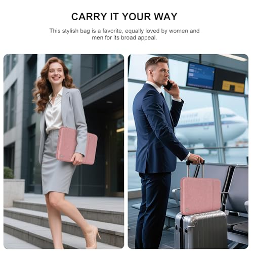 DOMISO Laptop Case Computer Sleeve Bags for 16 inch MacBook Pro M4/M3/M2/M1 Pro/Max A3403 A3186 A2991 A2780 A2485 A2141,Compatible with 15.6 inch HP Lenovo Dell XPS 16, Pink - color: Pink, size: 15.6 inch
