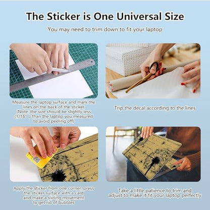 Universal Laptop Skin Sticker with 2 Wrist Pad Skins, Waterproof Scratch Resistant Vinyl Laptop Cover Decal, Cut to Fit for 11–15.6 Inch MacBook HP Dell Lenovo, Dandelion Wood - color: Dandelion Wood