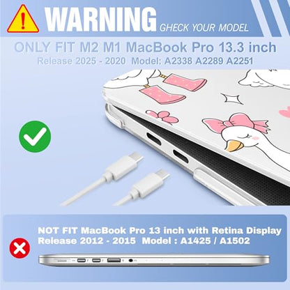 May Chen Case for MacBook Pro 13 inch M2 2023,2022,2021,2020 A2338 M1 A2251 A2289, Plastic Hard Shell Cover for MacBook Pro 13" with Touch Bar Fits Touch ID, Cute Goose Spring - color: Cute Goose Spring