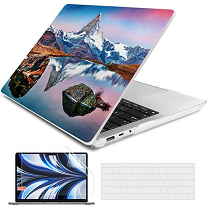 Batianda Case for 12.4" Microsoft Surface Laptop Go 3 2023 Release/Surface Laptop Go 2 (2022), Designed Clear Protective Plastic Hardshell & Keyboard Cover & Screen Protector, Mountain Lake - color: Mountain lake