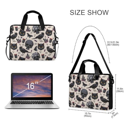 MNSRUU Laptop Bag for 15.6 inch Black Gothic Bats - color: Cat Th0043