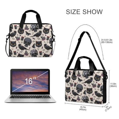 MNSRUU Laptop Bag for 15.6 inch Black Gothic Bats - color: Cat Th0043