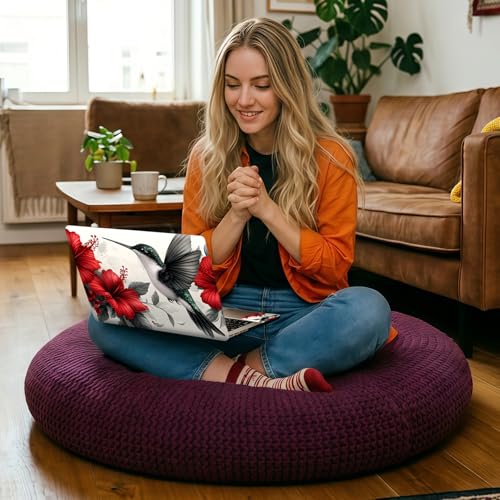 Hummingbird Red Floral Universal Laptop Skin Sticker 3PCS, Protective Decal Trim-to-Fit 11.6" 13.3" 14" 15.6" Laptop Vinyl Cover, Removable Anti-Scratch Computer Decal Protector - color: Hummingbird Red Floral