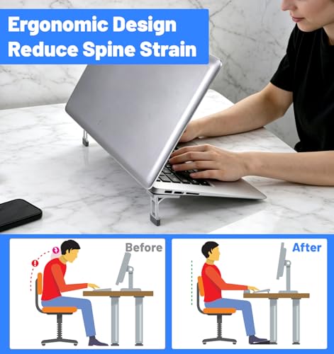 2 Pcs Keyboard Riser, Keyboard Tilt Stand with 3 Adjustable Angles | & Anti-Slip Pads, Zinc Alloy, Keyboards Feet Replacement, for Laptops & Keyboards