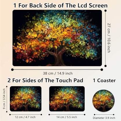 Laptop Skin Sticker Decal 15.6 Inch,12 13 13.3 14 15 15.6 in Laptop Netbook Skins for Notebook,Art Decal Removable Waterproof Scratch Resistant,Universal Vinyl Cover,Colorful Tree Autumn - color: Colorful Tree Autumn
