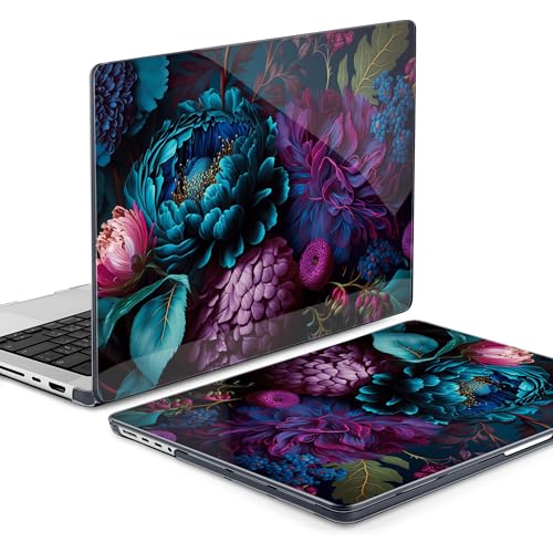 MEEgoodo Compatible with MacBook Pro 14 inch Case (M5/M4/M3/M2/M1) Pro/Max 2026 2025 2024 2023 2021, Case Fit Model A3427/A3426/A3434/A3112/A3401/A3185/A2918/A2992/A2779/A2442,Beautiful Fantasy Flower - color: Beautiful Fantasy Flower