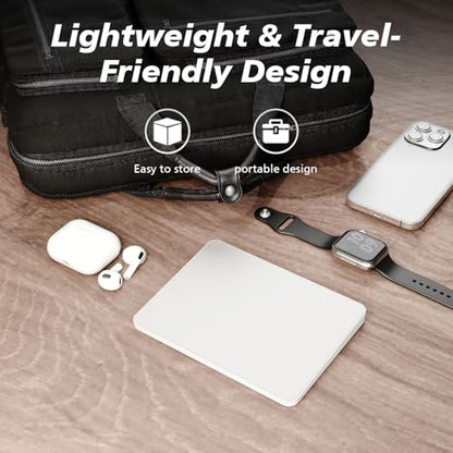 MICROPACK Digitally Yours Bluetooth / 2.4G USB/Wired Touchpad Mouse Tri-Mode Wireless Trackpad Rechargeable for PC Laptop Desktop Tablet, Compatible with Windows macOS iPadOS (White) - color: White