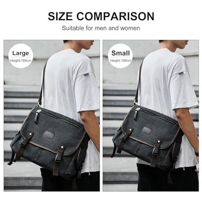 Messenger Bag Men,Waterproof Crossbody Bag,Satchel Shoulder Bag | Waterproof - color: A-black