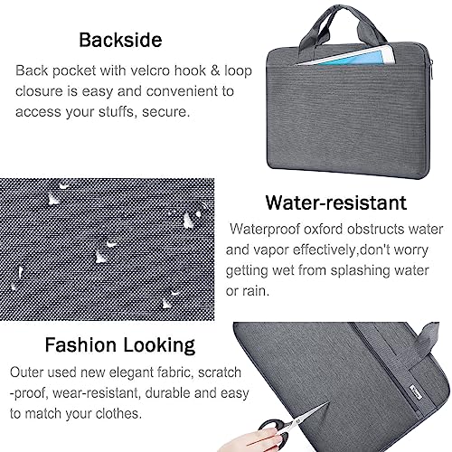 Voova Laptop Bag 17 17.3 Inch, 360° Protective Laptop Case Sleeve with Shoulder Strap Compatible with 17-18 Inch Lenovo Asus Acer Dell Hp, Waterproof Computer Bag Slim Briefcase for Men Women, Grey - color: Grey, size: 17-17.3 inch
