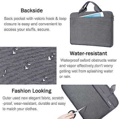 Voova Laptop Bag 17 17.3 Inch, 360° Protective Laptop Case Sleeve with Shoulder Strap Compatible with 17-18 Inch Lenovo Asus Acer Dell Hp, Waterproof Computer Bag Slim Briefcase for Men Women, Grey - color: Grey, size: 17-17.3 inch