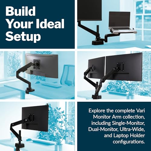 Vari Ultra-Wide Monitor Arm – VESA Compatible Monitor Mount for Flat & Curved Screens 57” & 59.4 lbs – Adjustable Arm with Tilt, Swivel, Rotation & Cable Management - size: Ultra-Wide Monitor Arm