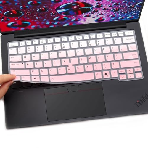 2 PCS Keyboard Cover for 2026 2025 16 inch ThinkPad P1 Gen 9/Gen 8/Gen 7, 16" ThinkPad T1g Gen 9/Gen 8 (NOT FIT ThinkPad P16 P16v P16s T16 T16g) US Protective Keyboard Skin-OPink+Clear - color: OPink+Clear