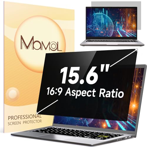 Mamol 15.6 Inch Laptop Privacy Screen Filter for 16:9 Widescreen Display, Eye Protection Anti Glare & Blue Light Filter, Privacy Screen Protector for 15.6" Laptop - size: 15.6'' Privacy Screen (16:9)