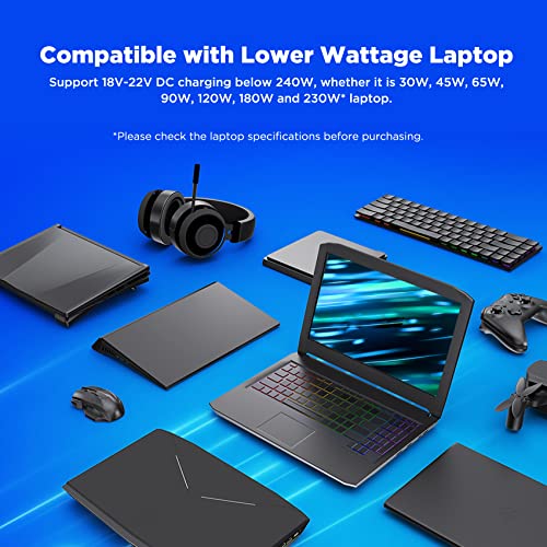 Innergie T24 240W 230W Universal Gaming Laptop Charger Power Adapter for Acer ASUS ROG Dell Alienware HP Lenovo MSI 100-240V AC Input 20V 12A DC Output Power Supply Made by Delta Electronics - color: 240 Watts ver.