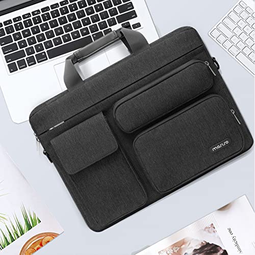 MOSISO Laptop Shoulder Bag 14 inch, 14 inch Computer Bag Compatible with HP Lenovo Dell ASUS Acer, HP Stream, Dell Latitude with 2 Raised&1 Flapover&1 Horizontal Pocket&Handle&Belt, Slate Gray - color: Slate Gray, size: 14 inch