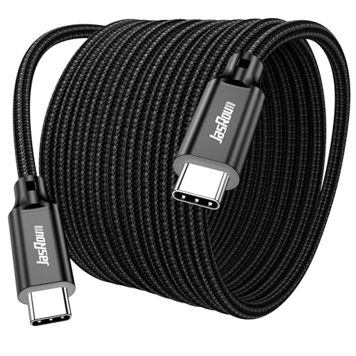 15 FT USB C Cable Fast Charging 100W, Extra Long C to USBC Charge Cord Type C 2.0 Data Transfer with PD E-Marker Chip Braided Black for iPhone17/16/15 Galaxy S25/24/23 Security Camera