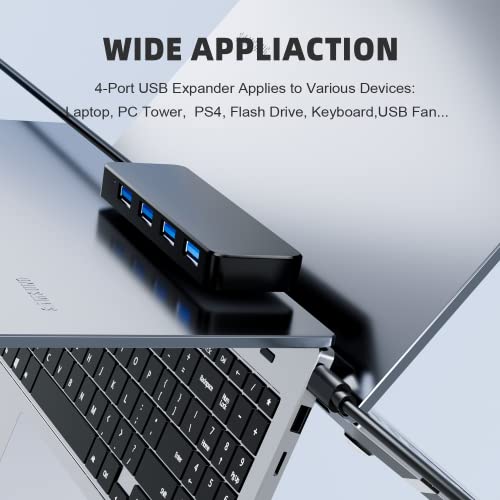 Eanetf 4-Port USB C Hub USB 3.0 Splitter for Mac iPad Dell | 4-port USB C to USB 3.0 hub, 5Gbps high-speed data, Plug and play no drivers, For laptop/PC/Mac/iPad/Chromebook,