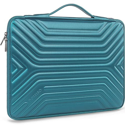 DOMISO 15.6 Inch Laptop Sleeve Case, Shockproof Waterproof Soft EVA Protective Bag with Handle, Lightweight Carrying Case for MacBook, Dell, HP, Lenovo, ASUS,Teal - color: Teal, size: 15 - 15.6 Inch