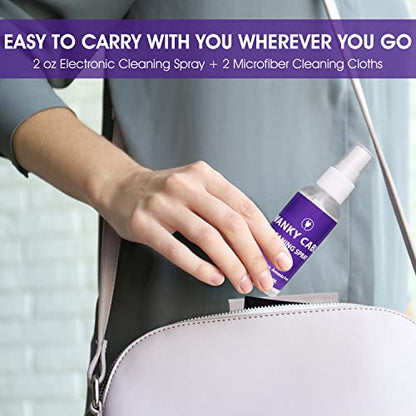 Swanky Computer Screen Cleaner Kit: Set of Electronic Cleaner Spray Microfiber Cleaning Cloth for Tv Cleaner - Ipad Screen Cleaner - iPhone Cleaner - Monitor Cleaner - Laptop Cleaner (2 Oz, 2-Pack) - color: 2 Pack