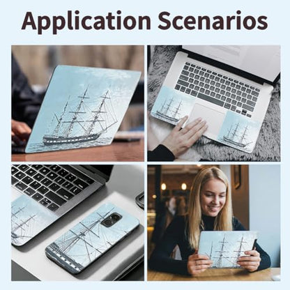 3Pcs Ship Series Laptop Skin Sticker Universal Removable Vinyl Stickers Fits for 12.1 13 14 15.6 16 Inch Waterproof Notebook Decal Cover Gift - style: boat