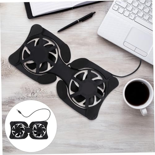 Mobestech Portable Foldable Laptop Cooling Pad, Dual USB Fan Notebook Cooler Stand, Lightweight Laptop Cooler Mat for Heat Dissipation and Travel Use