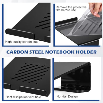 Slim Acrylic Laptop Stand, Black, 11-17Inch | Portable, Ventilated, Desktop Riser for Desk - color: Black