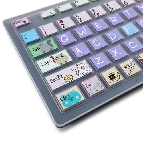 Keyboard Cover for Dell KM636 KB216 KB216t/d/p Keyboard, Dell Optiplex 3050 3240 5250 5460 7450 7050, Inspiron Desktop 3475 3477 3670 5400 5490 7700 7790,Cute Cat - color: Cute Cat