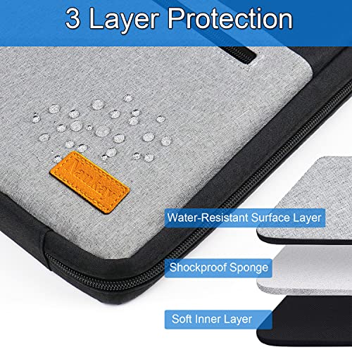 Laptop Sleeve, Slim Durable Notebook Computer Protection Case Business Briefcase Handle Bag Compatible with 14 15 15.4 inch MacBook Pro HP Dell Acer Asus Chromebook, Black/Grey - size: 15 Inch
