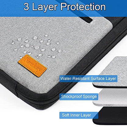 Laptop Sleeve, Slim Durable Notebook Computer Protection Case Business Briefcase Handle Bag Compatible with 14 15 15.4 inch MacBook Pro HP Dell Acer Asus Chromebook, Black/Grey - size: 15 Inch