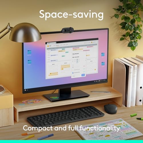 Logitech K250 Compact Bluetooth Wireless Keyboard with Numpad - Graphite | Bluetooth connectivity only, no USB receiver, compact design, spill-resistant, comfortable keys, Windows MacOS compatible - color: Graphite, style: Keyboard