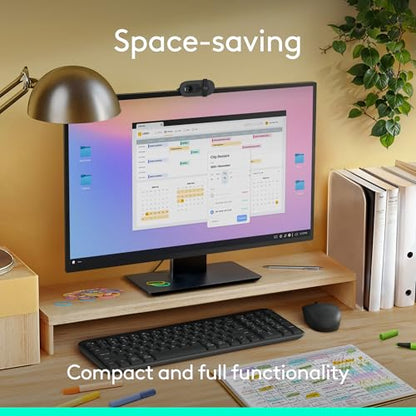 Logitech K250 Compact Bluetooth Wireless Keyboard with Numpad - Graphite | Bluetooth connectivity only, no USB receiver, compact design, spill-resistant, comfortable keys, Windows MacOS compatible - color: Graphite, style: Keyboard