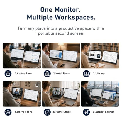 KOORUI 15.6 inch Portable Monitor, FHD 1080P IPS External Display | USB-C & Mini HDMI Connectivity, Second Screen for Laptop, PC, Remote Work, Travel, Home Office, Built-in Speakers, Kickstand - size: 15inch FHD
