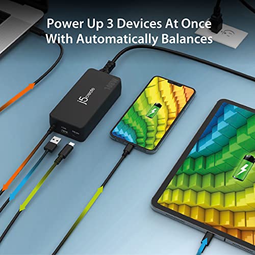 j5create 108W USB Type C PD Laptop Super Charger | For Laptops, , Tablets, Macbooks, Android, iPhone, iPad Pro, Smart Phone (JUP34108)