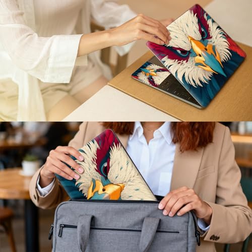 Universal Laptop Skin for 13-16 Inch Laptops,Vinyl Protective Sticker Decal,Easy DIY Trim-to-Fit for HP/Dell/MacBook,Bubble-Free & Removable,Majestic Eagle Face - color: Majestic Eagle Face