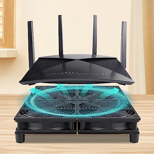 Wathai 120mm x 4 Router TV Box Fan 110v 240v Big Airflow Speed Controller | High Speed 4 IN 1 Fan for DIY Gaming Consoles, Amplifiers, Xbox, Laptop Stand, Mining Machines Devices Cooling - style: 120mm x 4 Fan