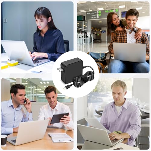 65W USB C Charger Compatible with Lenovo Thinkpad/Yoga/Chromebook/IdeaPad, Mac Book Pro, Huawei Matebook, Dell Latitude, HP Spectre, Acer Chromebook, Asus Zenbook Laptop Type C Power Supply Adapter