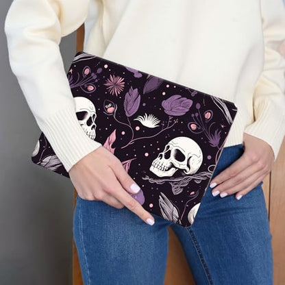 Laptop Skin Sticker 3-Piece Set,Raven Skulls | Trim-to-fit 3-piece vinyl set with one 15 x 10.6 in lid skin and two palm-rest decals for many 12-15.6 in laptops - color: Raven Skulls