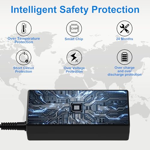 65W 45W USB C Laptop Charger Compatible with Lenovo ThinkPad Yoga Chromebook 65W Laptop AC Adapter Power Supply Cord - color: Ceramic Black