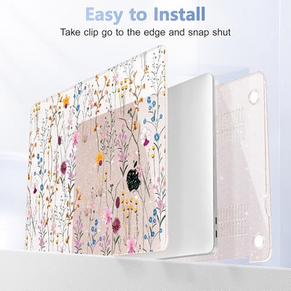 May Chen Compatible with MacBook Air 13 inch Case 2022 2021, 2020-2018 Release Model: M1 A2337 A2179 A1932, Plastic Hard Shell Case Cover for Mabook Air 13 inch with Retina Dispaly, Summer Flowers - color: Summer Flowers