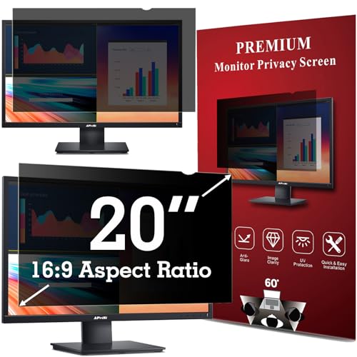 20 Inch Privacy Screen Filter for Widescreen 16:9 Monitor | Privacy Shield | Anti-Glare | Anti-Blue light Protector | Eye Protection | Computer Security Private Filter - size: 20" Privacy Screen (16:9)