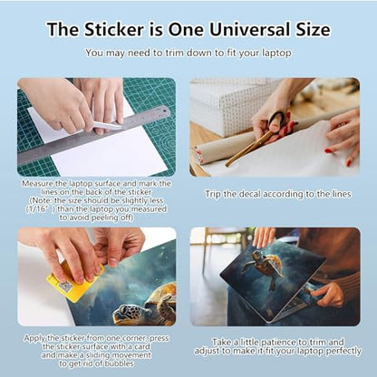 Universal Laptop Skin Sticker with 2 Wrist Pad Skins, Waterproof Scratch Resistant Vinyl Laptop Cover Decal, Cut to Fit for 11–15.6 Inch MacBook HP Dell Lenovo, Galaxy Turtle - color: Galaxy Turtle