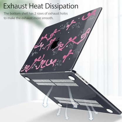 Tuiklol for MacBook Air 13 inch Case M5 2026 M4 2025 M3 2024 M2 2022 Release Model A3449 A3240 A3113 A2681,Plastic Hard Shell Cover for MacBook Air 13.6 with Touch ID, Black Bow - color: Bow