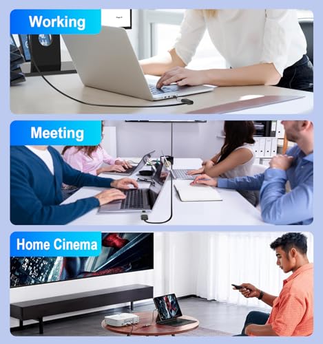USB-C to hdmi Compact Adapter,Typec Phone to TV Screen mirroring 4K@60Hz 2K@144Hz 1080P,Compatible for iPhone 17/16/15,iPad,Galaxy,MacBook,iMac,Dell,Surface Book,Laptop,Thunderbolt