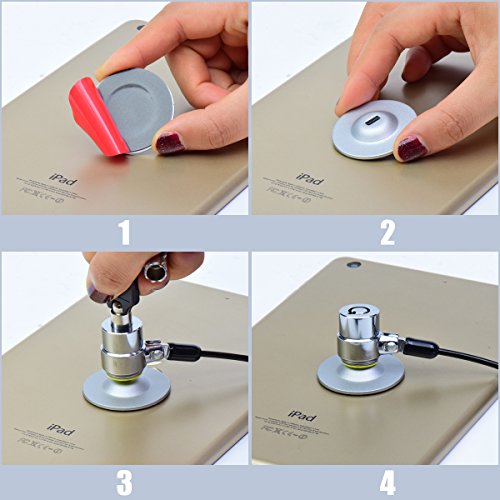 Anchor Plate Adhesive Security Plate, Laptop Lock Plate with Slot, Universal Lock Plate for Laptop, Monitor, Smart Phone,Tablet, Other Electronic Products 4 Pack (Silver) - color: Silver