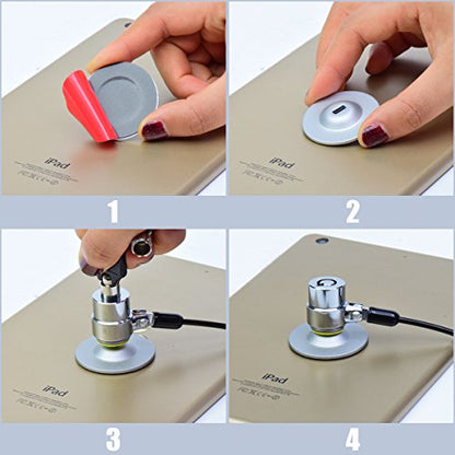 Anchor Plate Adhesive Security Plate, Laptop Lock Plate with Slot, Universal Lock Plate for Laptop, Monitor, Smart Phone,Tablet, Other Electronic Products 4 Pack (Silver) - color: Silver